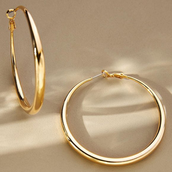 New ~ Anthropologie Gradual Hoop Earrings - Picture 2 of 13